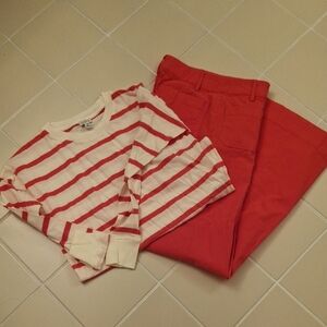 JCrew Factory Lizzie High Rise Pant/ Matching TShirt